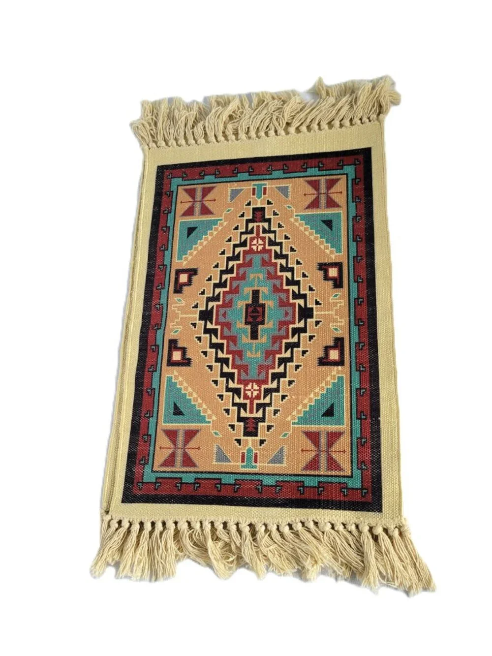 Vtg El Paso Saddleblanket Co Southwest Placemats Set of 2 Aztec Fringe 13